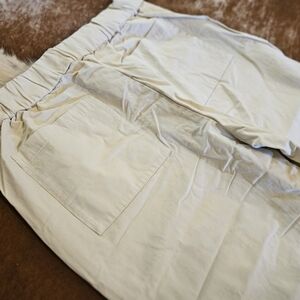 NWOT Dept Anonym Brand Men's Elastic-Waist Cream Chino Pants With Zipper Legs M